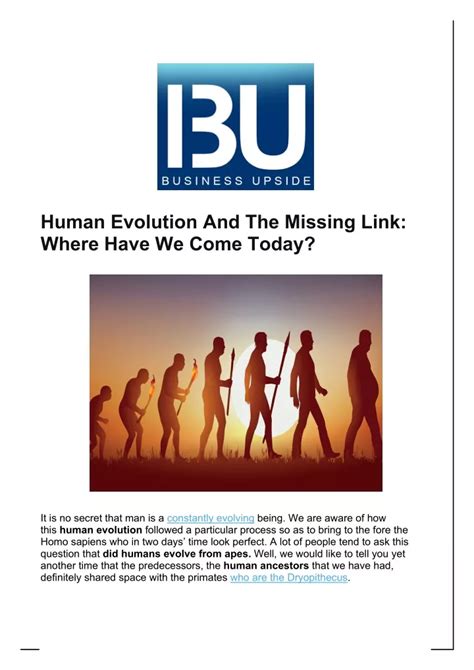 PPT - Human Evolution And The Missing Link PowerPoint Presentation ...