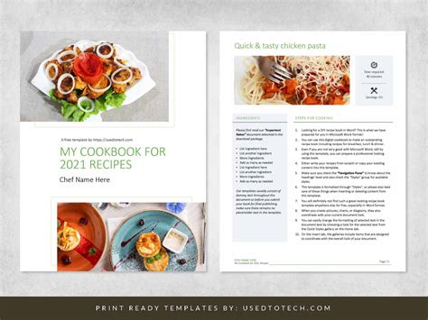 Word DIY recipe book template for chefs - Used to Tech