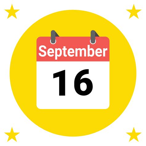 September 16 Daily Calendar Icon 24137698 Vector Art at Vecteezy