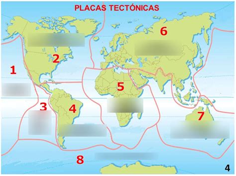 Placas tectónicas del mundo Diagram | Quizlet