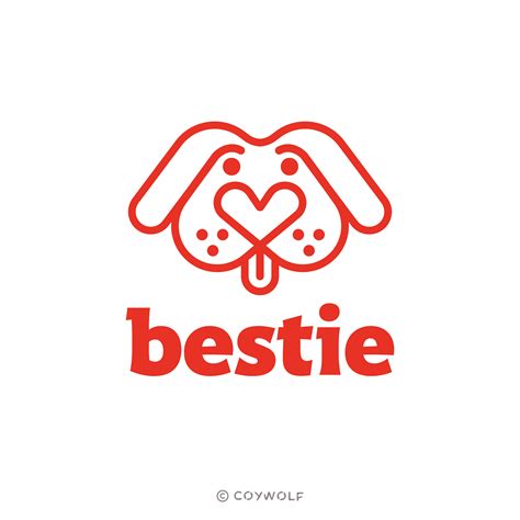 For Sale—Bestie Heart Nose Dog Logo – Logo Cowboy