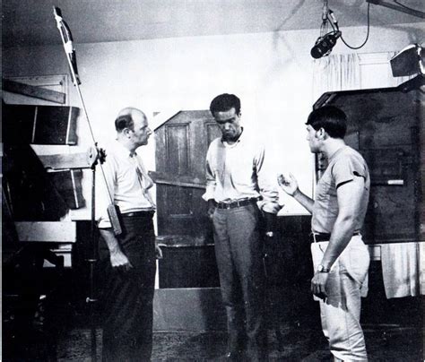 A rare behind the scenes shot of stars Karl Hardman, Duane Jones and Keith Wayne during filming ...