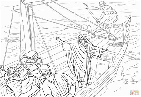 Jesus Calming The Storm Boat Coloring Page Coloring Pages