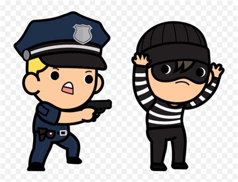 Burglar Cartoon With Cop Transparent - Police With Robbers Clipart Png ...