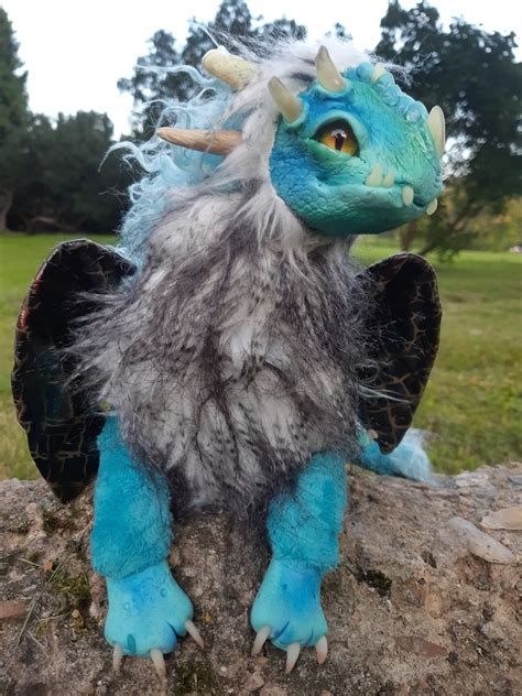 Dragon plush handmade posable art toy fantasy OOAK doll | Etsy