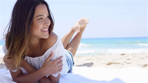 Happy Young Woman Relaxing In Shade Of Stock Footage SBV-308178233 - Storyblocks