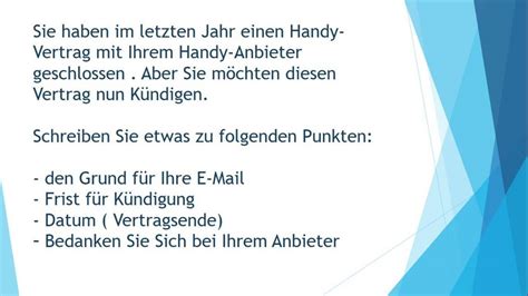 Handyvertrag kündigen - Brief schreiben zur Prüfung B1 - German Akademie