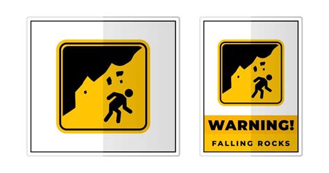 Falling rocks warning Sign Label Symbol Icon Vector Illustration 21370051 Vector Art at Vecteezy