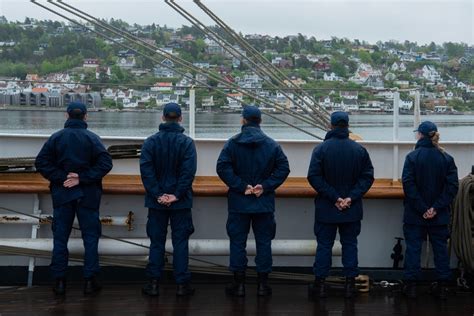 DVIDS - Images - USCGC Eagle crew members render honors to Oscarsborg Fortress in Norway [Image ...