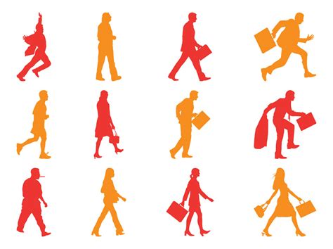 Walking People Silhouettes Pack Vector Art & Graphics | freevector.com