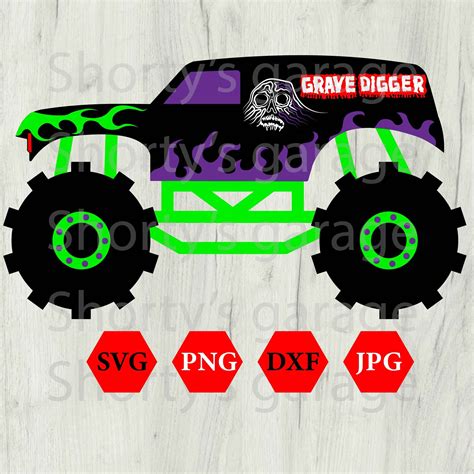 Monster Truck SVG Grave Digger and Son-uva Digger Clipart - Etsy