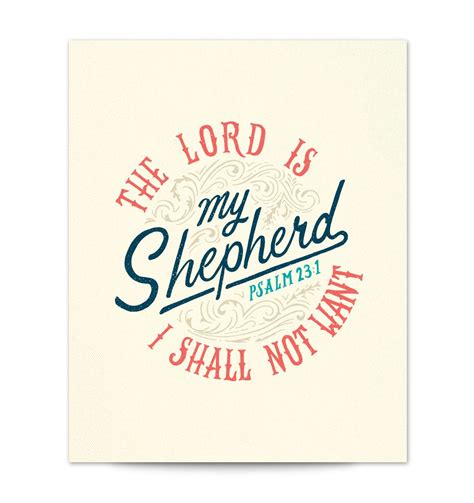 Psalm 23:1 - Scripture Art Print - The Lord Is My Shepherd — Scripture Type | Lord is my ...