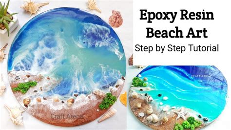 ocean resin art tutorial coaster - jose-pratt