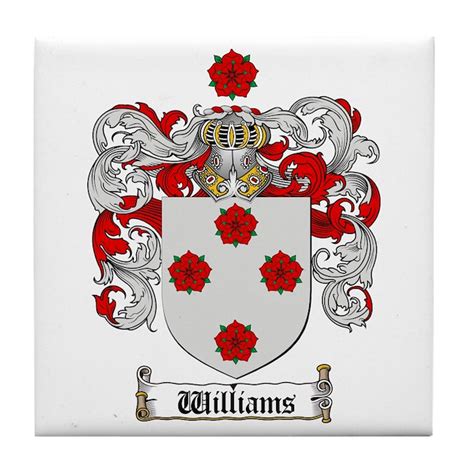 Williams Coat of Arms Family Crest Tile Coaster by coatofarmscrest