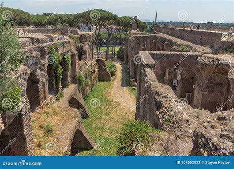 Panoramic View of Ruins in Palatine Hill in City of Rome, Italy ...