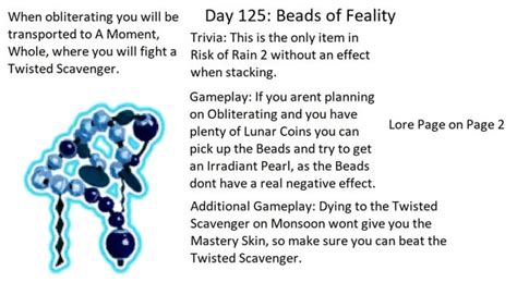 Posting random facts about every item/equipment in RoR2 Day 125: Beads of Fealty : r/riskofrain