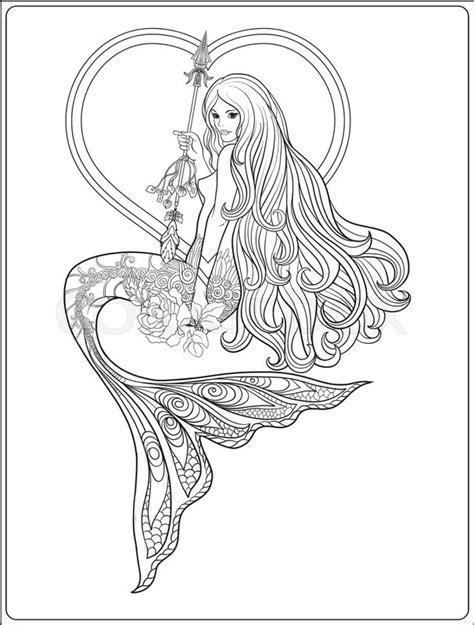 Mermaid Drawing Outline at PaintingValley.com | Explore collection of ...