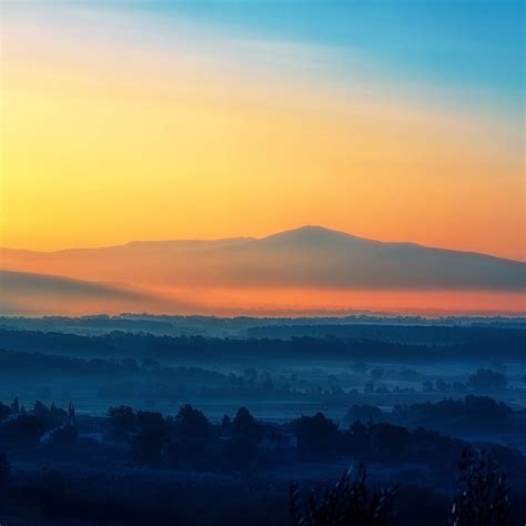 mountain silhouettes during sunset iPad Pro Wallpapers Free Download