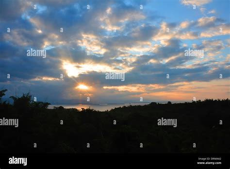 Mountain silhouette on sunrise Stock Photo - Alamy