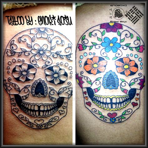 Day of the Dead Sugar Skull Tattoo By Enoki Soju by enokisoju on DeviantArt