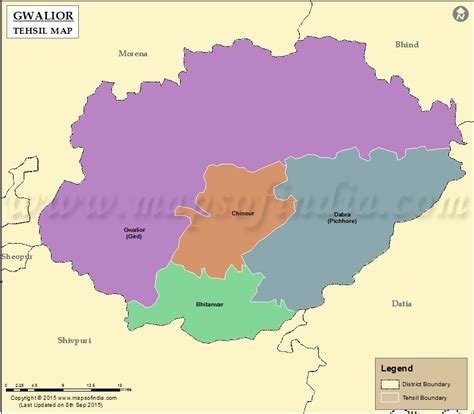 Gwalior Tehsil Map, Gwalior Tehsil List