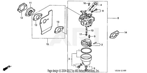 Honda HRB216 TDA LAWN MOWER, USA, VIN# MAAA-1000001 Parts Diagram for CARBURETOR