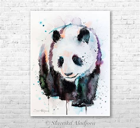 Panda watercolor painting print by Slaveika Aladjova art | Etsy in 2021 ...