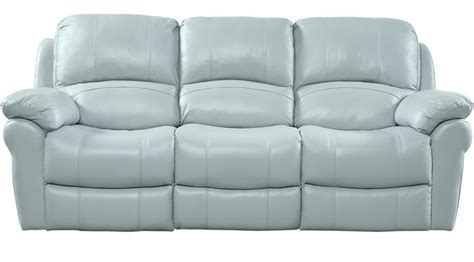 $999.99 - Vercelli Aqua (light blue) Leather Reclining Sofa - Contemporary,