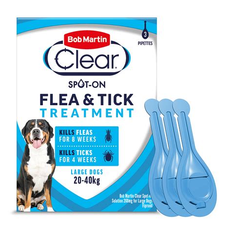 Buy Bob MartinClear Spot On Flea for Large Dogs (20-40kg) - Kills Fleas & Ticks (3 Pipettes ...