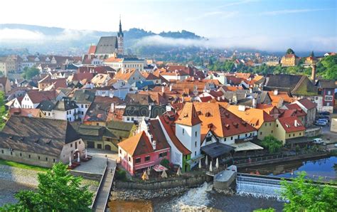 Summer View of Cesky Krumlov Old Town Stock Photo - Image of ...