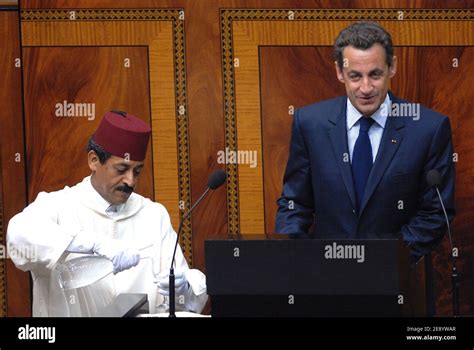 President Nicolas Sarkozy speaks at the Morocco Parliament in Rabat ...