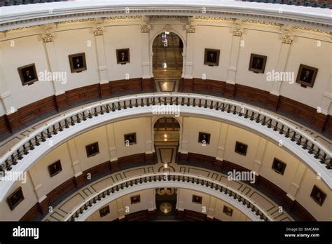 Balconies inside the Texas state capitol building or statehouse rotunda in Austin Stock Photo ...