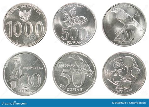 Indonesia coin set stock photo. Image of isolated, birds - 86982534