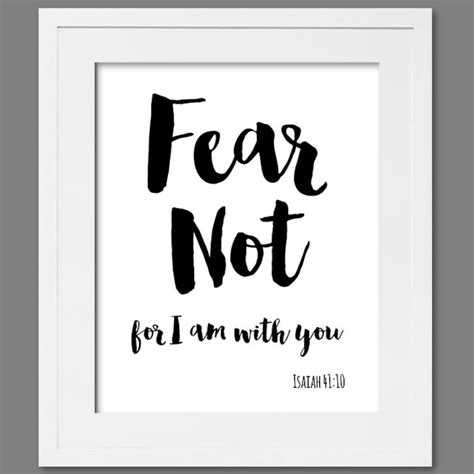 Digital Printable Bible Verse Fear Not for I Am With You - Etsy