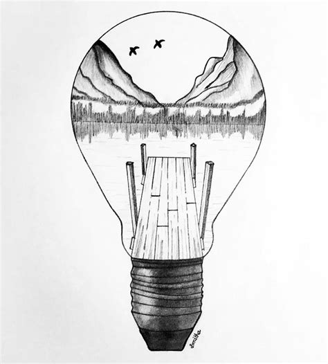 Light Bulb Art | Light bulb art, Light bulb art drawing, Light bulb drawing