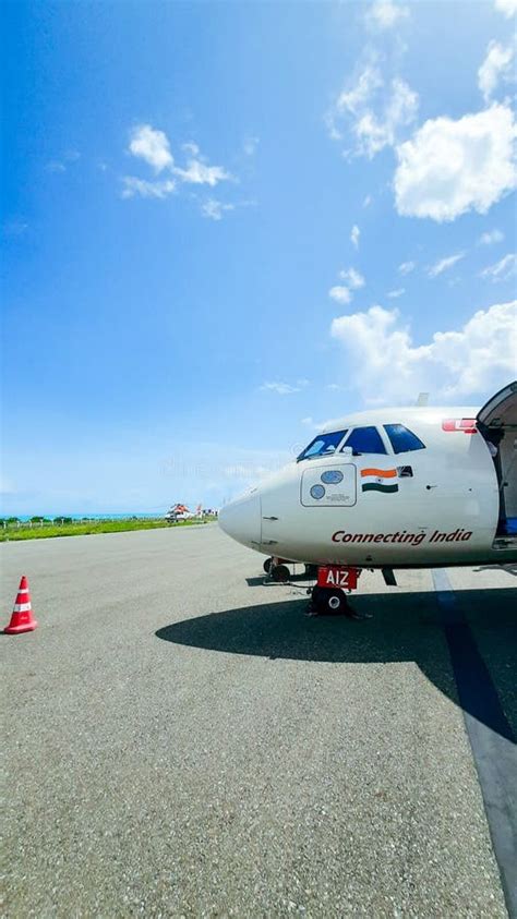 Preparation of the Airplane before Flight at Agatti Island Airport ...