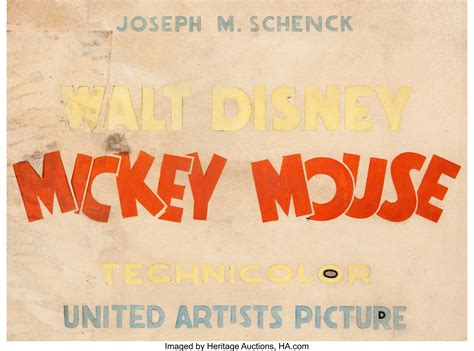 Mickey Mouse United Artists Title Card Mock-Up (Walt Disney, | Lot #96008 | Heritage Auctions