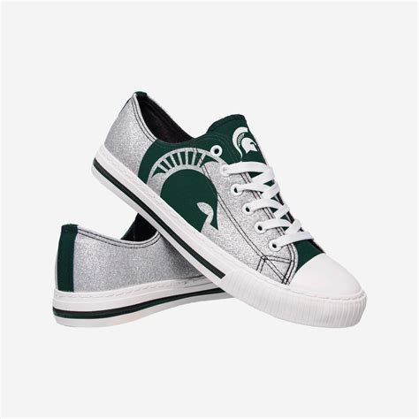 Michigan State Spartans Womens Glitter Low Top Canvas Shoe FOCO