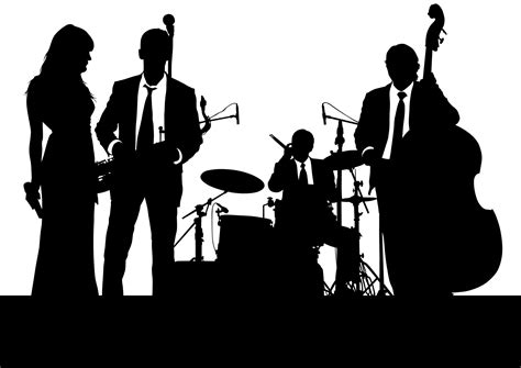 jazz band silhouette free - Clip Art Library