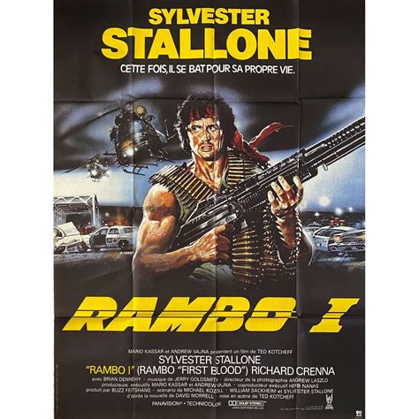 Affiche de cinéma française de RAMBO - 120x160 cm.