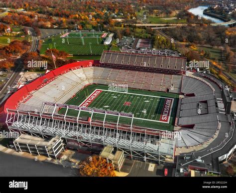 Rutgers Football Stadium NJ II- Aerial view of the Rutgers University ...