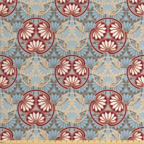 Japanese Fabric by The Yard, Oriental Flower Pattern with Traditional ...