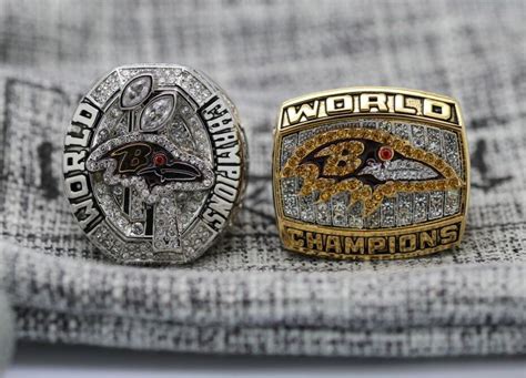 One Set 2 PCS 2000 2012 Baltimore Ravens super bowl Championship Ring 8 ...