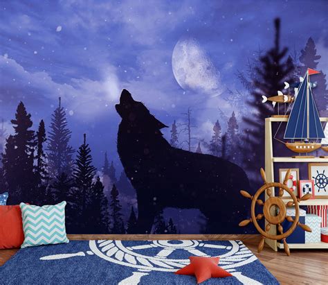 3D Forest Wolf 353 Wall Murals | AJ Wallpaper