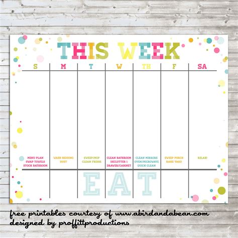 Free Printable Family Weekly Planner - Printable Word Searches