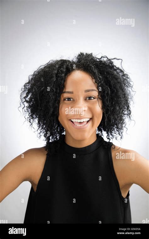 African American woman smiling Stock Photo - Alamy