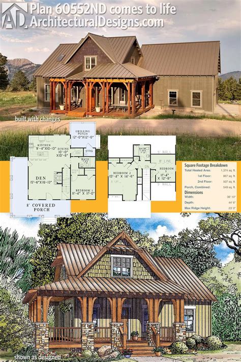 Architectural Designs Rustic House Plan 60552ND comes to life with ...