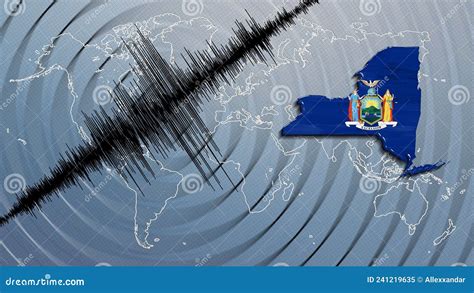 Seismic Activity Earthquake New York Map Stock Illustration ...