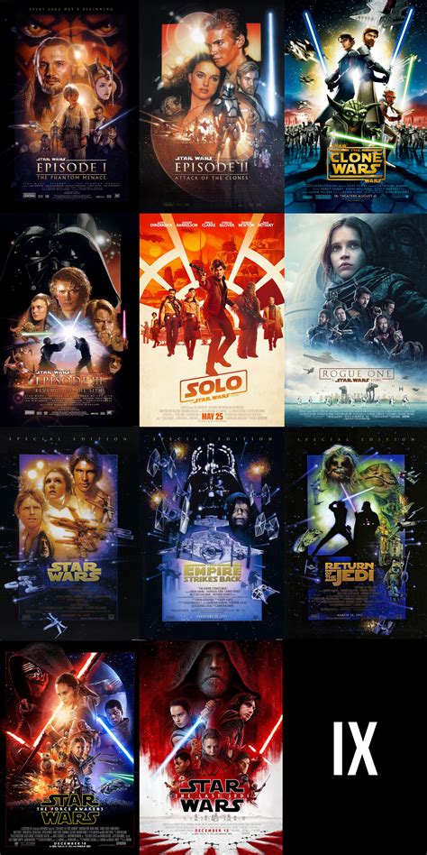 Star Wars Collection Movies Wars Star Collection Posters Movie Info ...