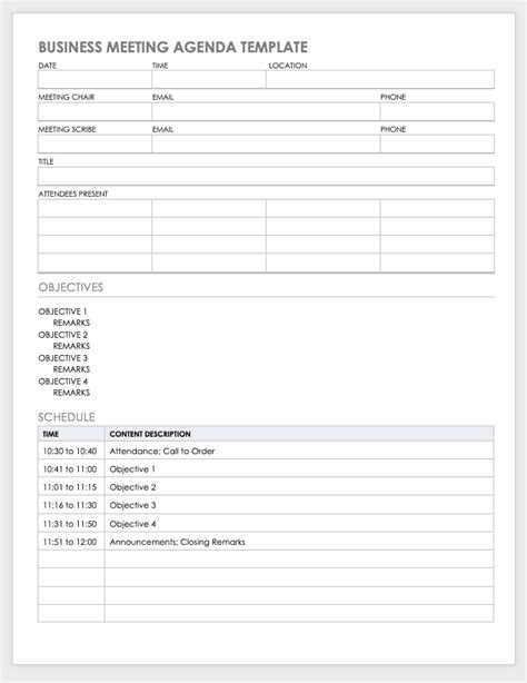 Free Meeting Agenda Template Word - Riset